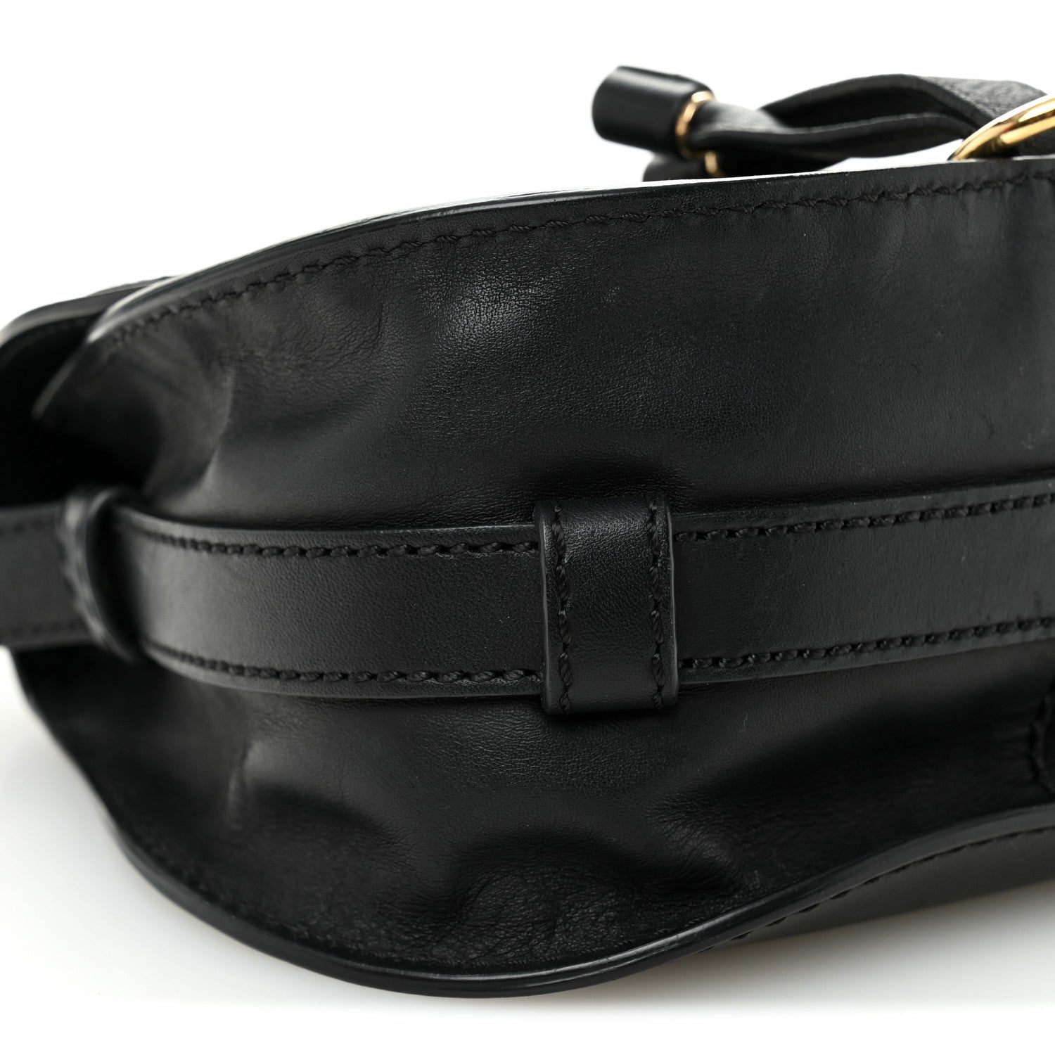 Calfskin Mini Marcie Metal Bar Trim Crossbody Bag Black