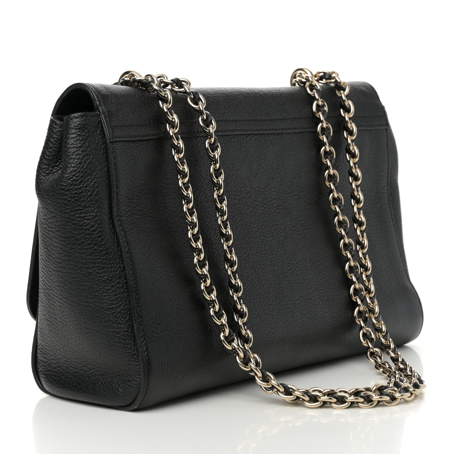 Glossy Goatskin Medium Lily Black