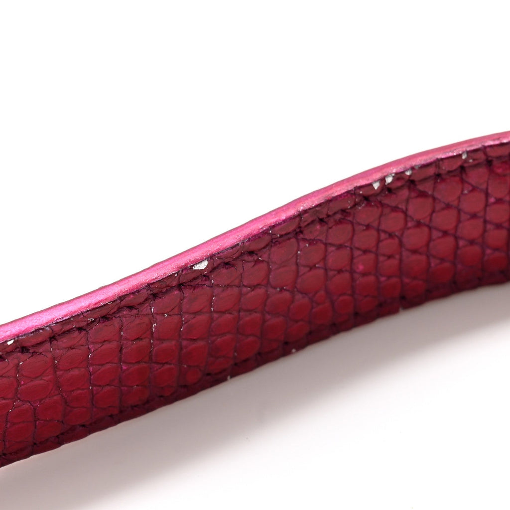 Metallic Lizard Small Diorama Flap Bag Fuchsia
