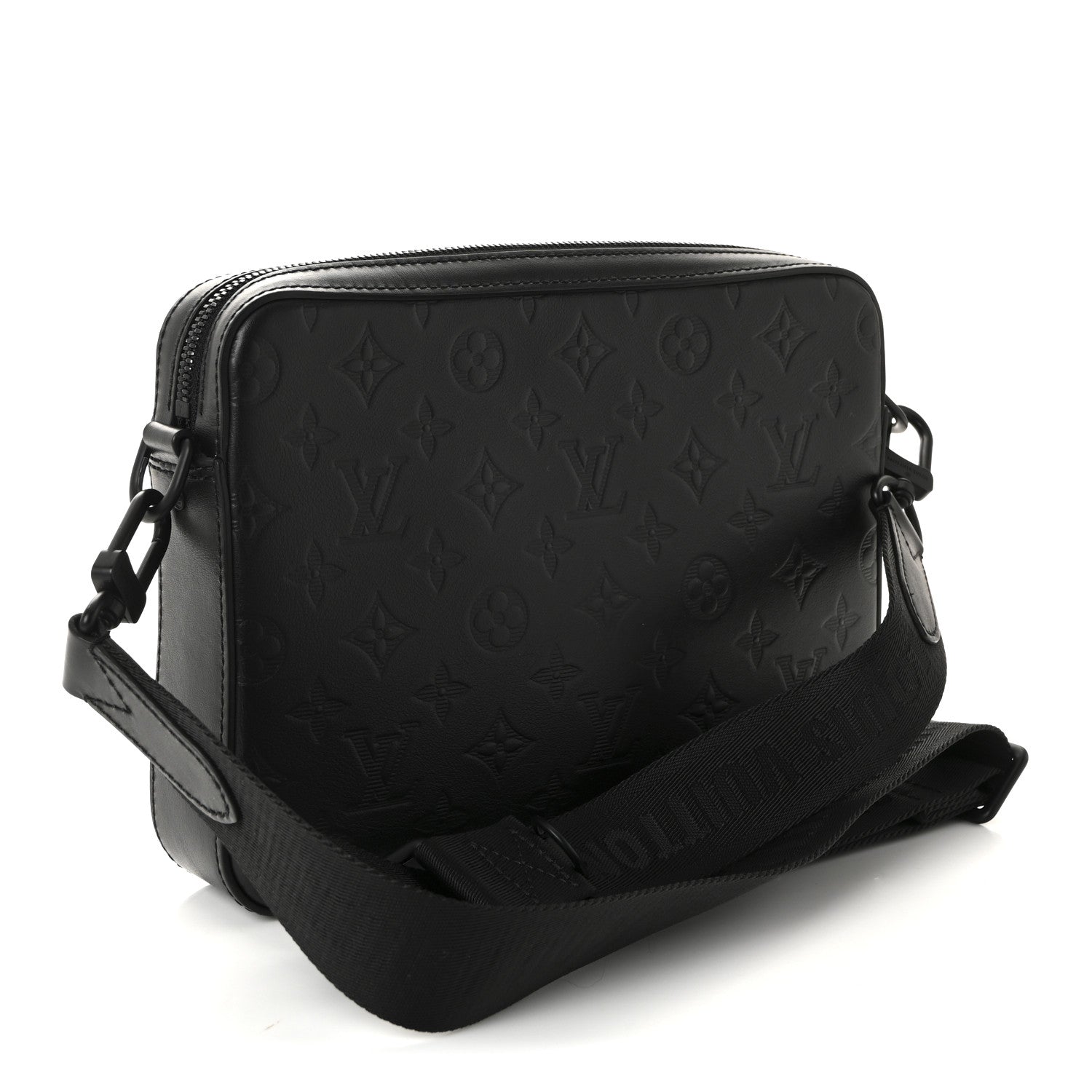 Calfskin Monogram Shadow Duo Messenger Black