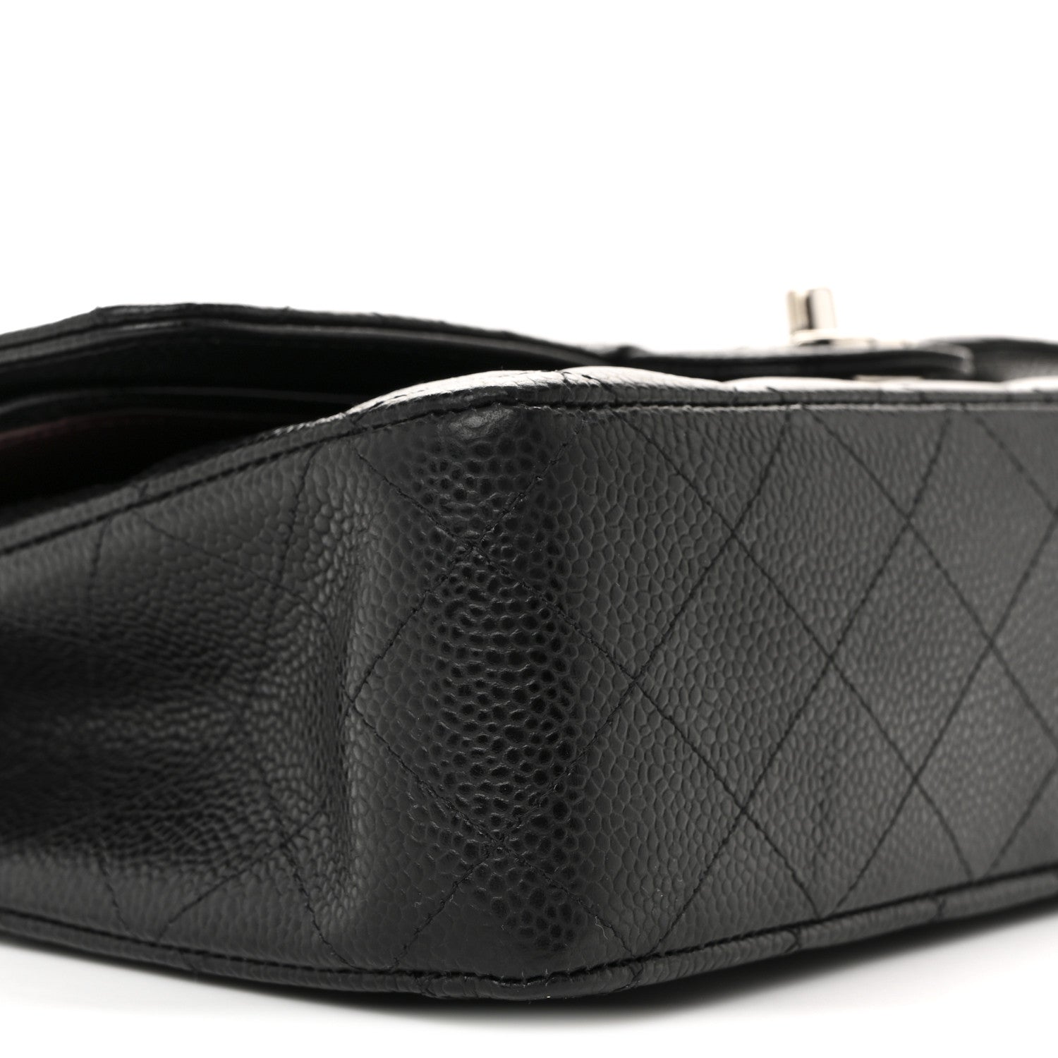 Caviar Quilted Medium Double Flap Black