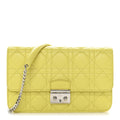 Lambskin Cannage Miss Dior Promenade Pouch Citron