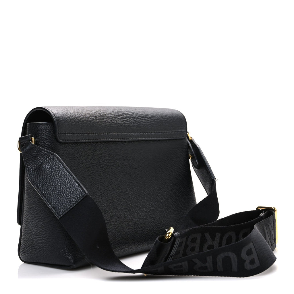 Grainy Calfskin Vintage Check Note Crossbody Bag Black