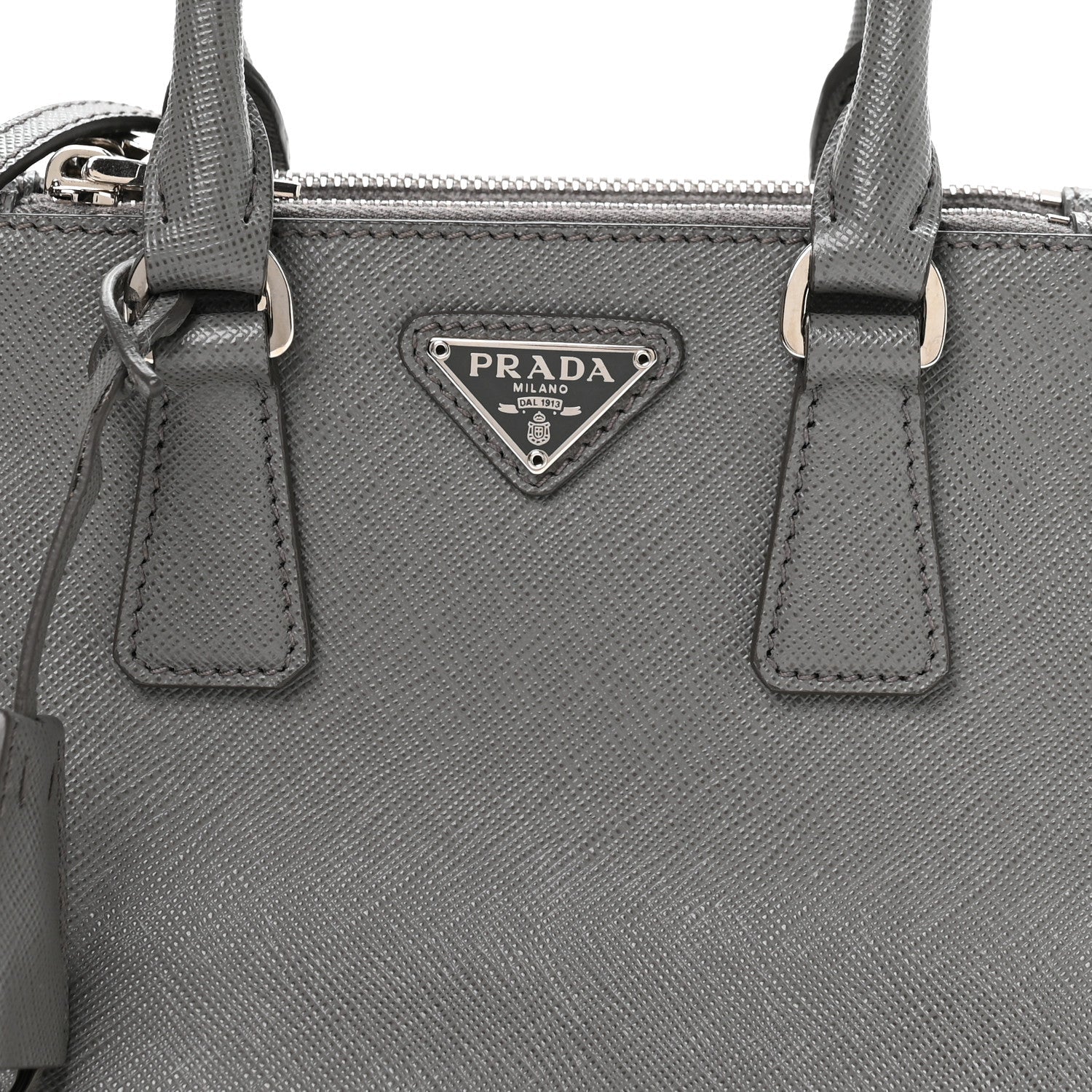 Saffiano Micro Galleria Double Zip Tote Marmo
