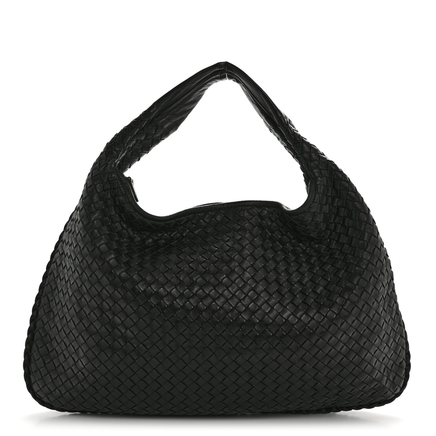 Nappa Intrecciato Medium Veneta Hobo Black