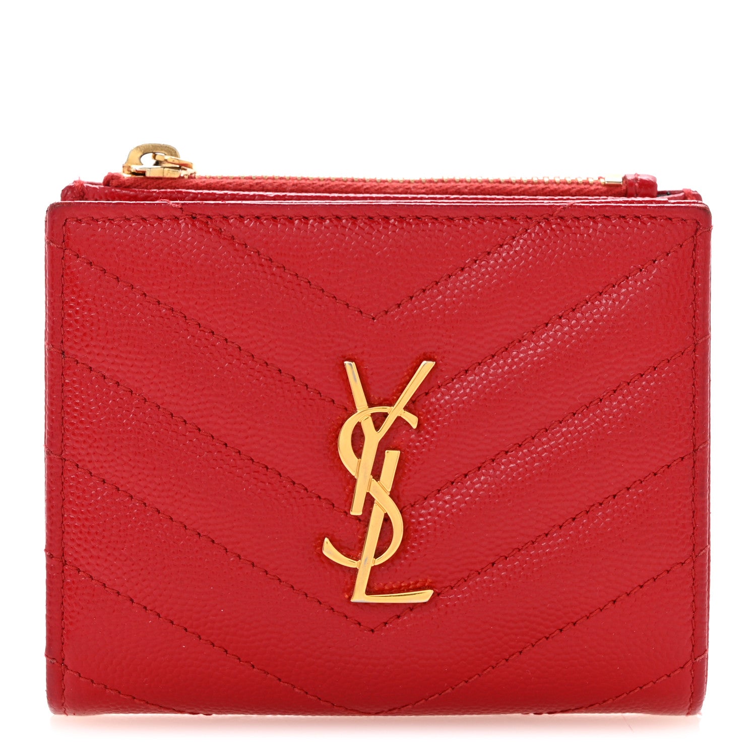 Grain De Poudre Matelasse Chevron Monogram Zipped  Case Bandana Red