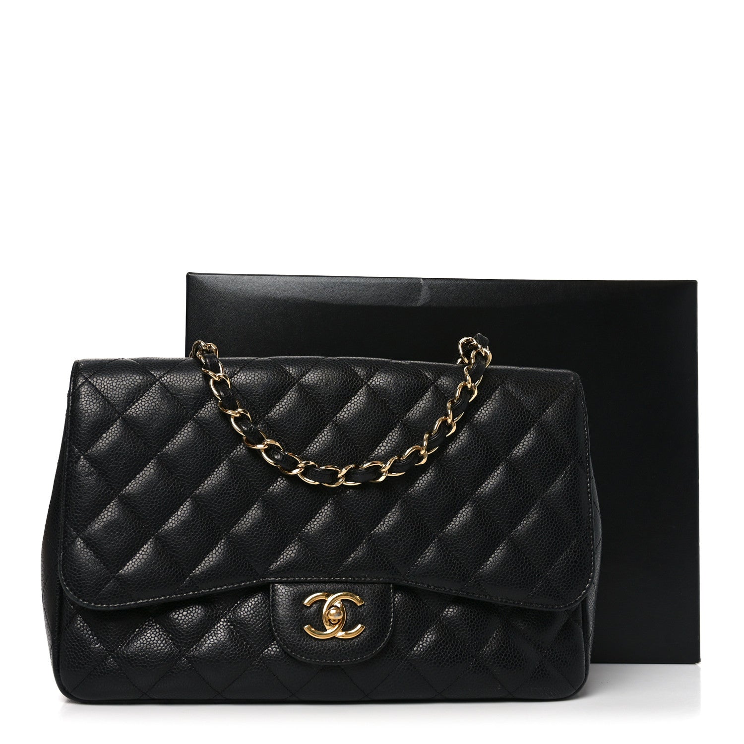 Caviar Quilted Jumbo Single Flap Black