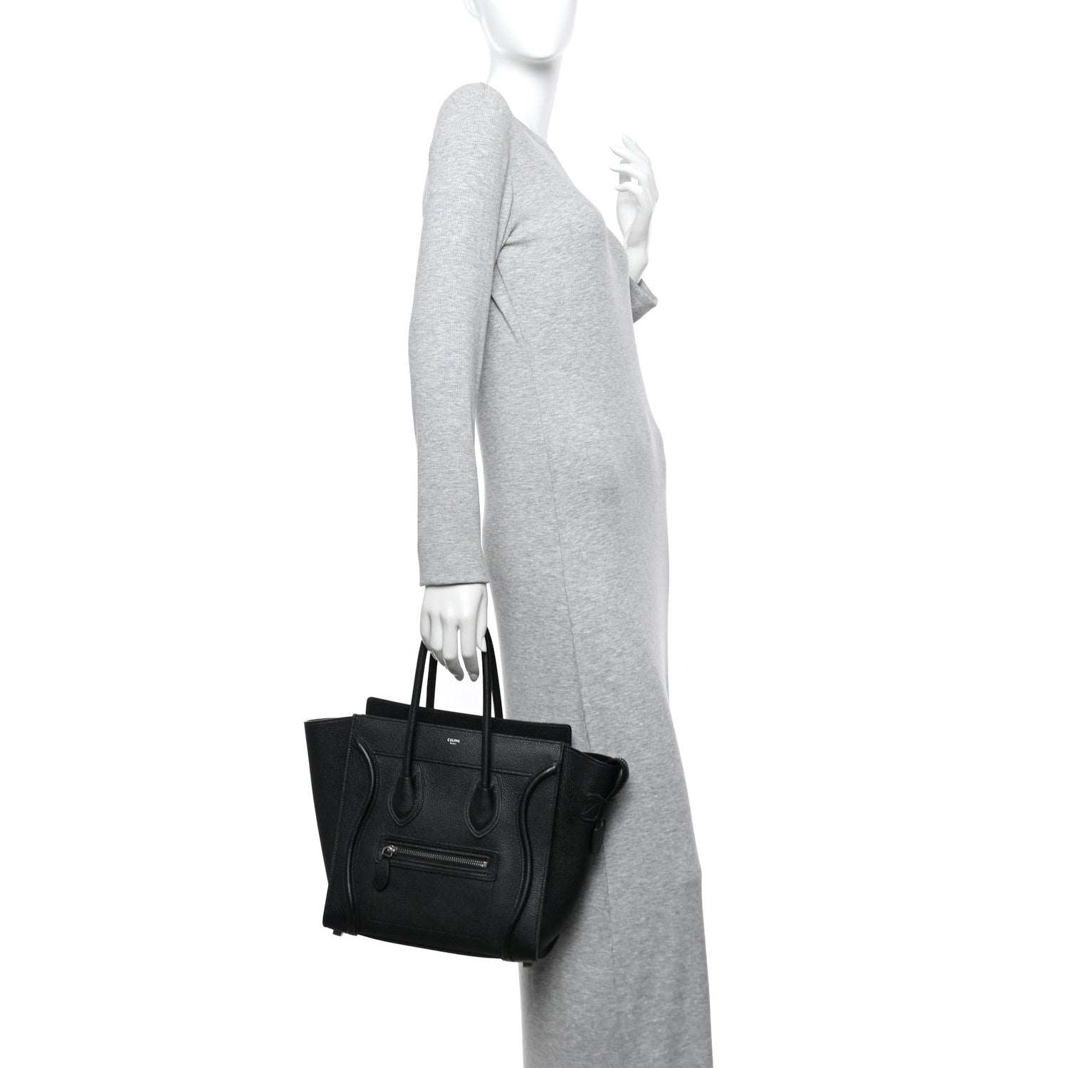 Drummed Calfskin Micro Luggage Black