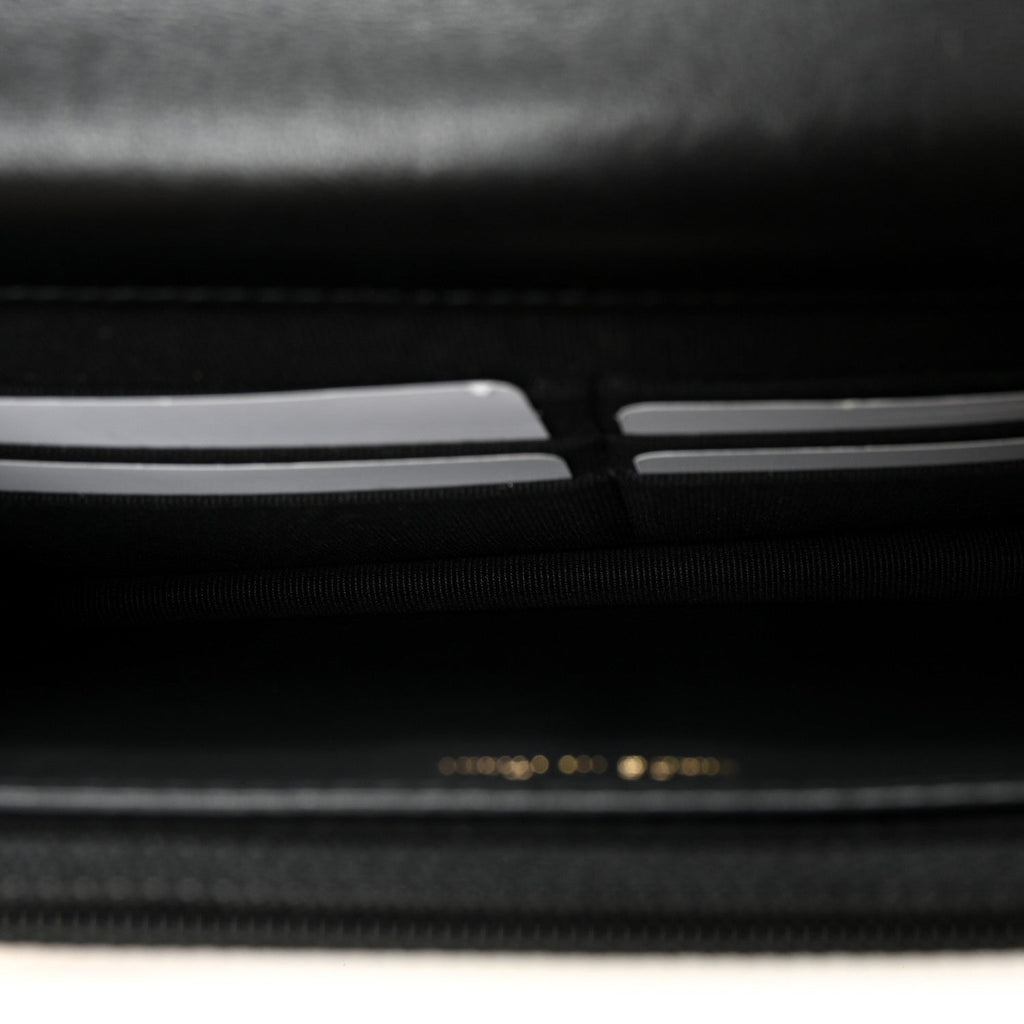 Lambskin Quilted Pillow Crush Wallet On Chain WOC Black