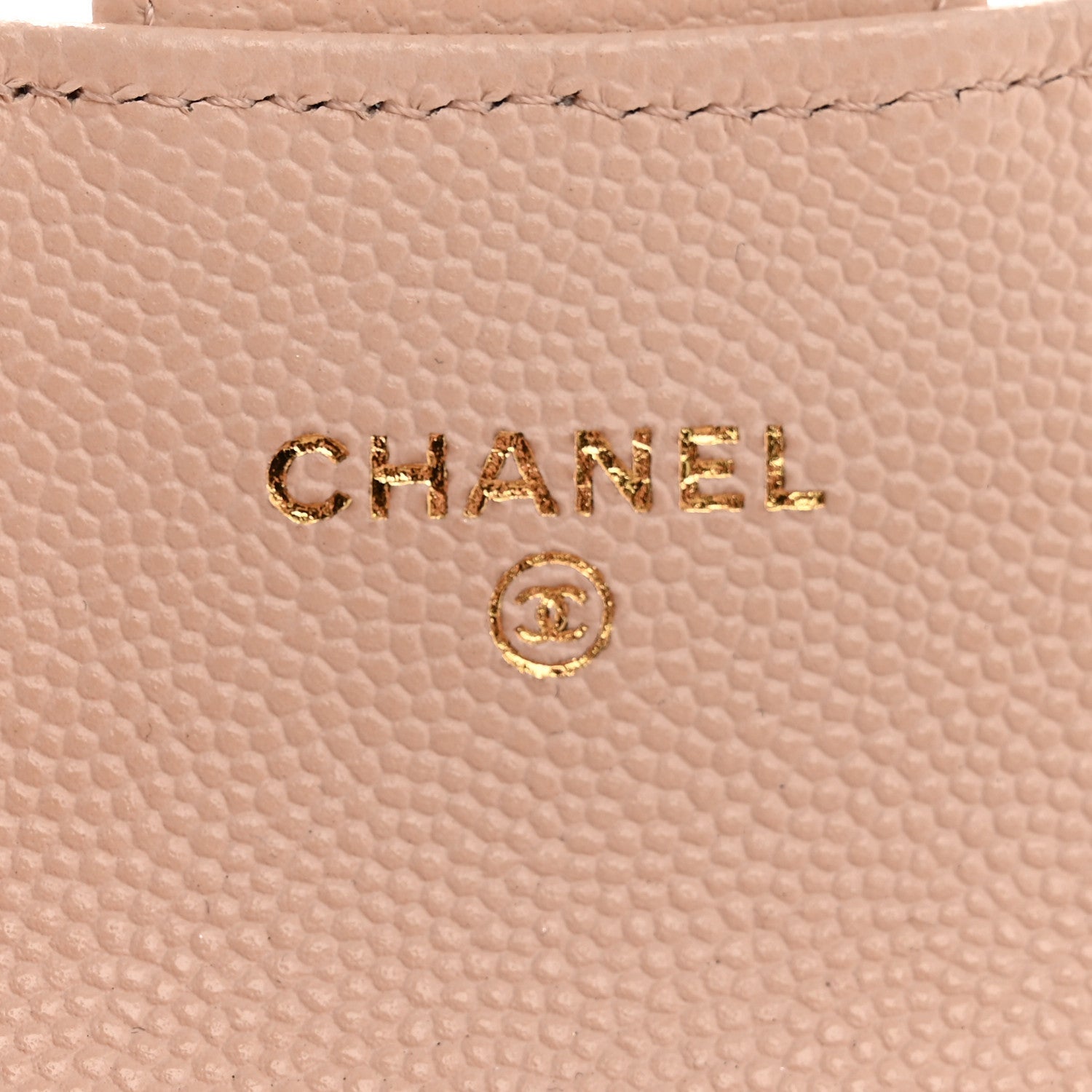 Caviar Quilted Flap  Holder Wallet Light Beige