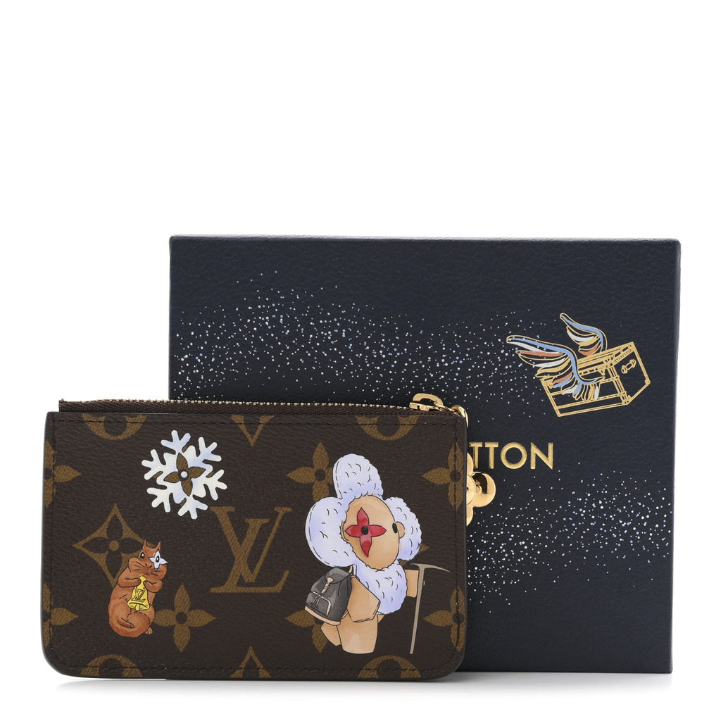 Monogram Vivenne Winter Holiday Zipped Romy  Holder Snowy Pearl