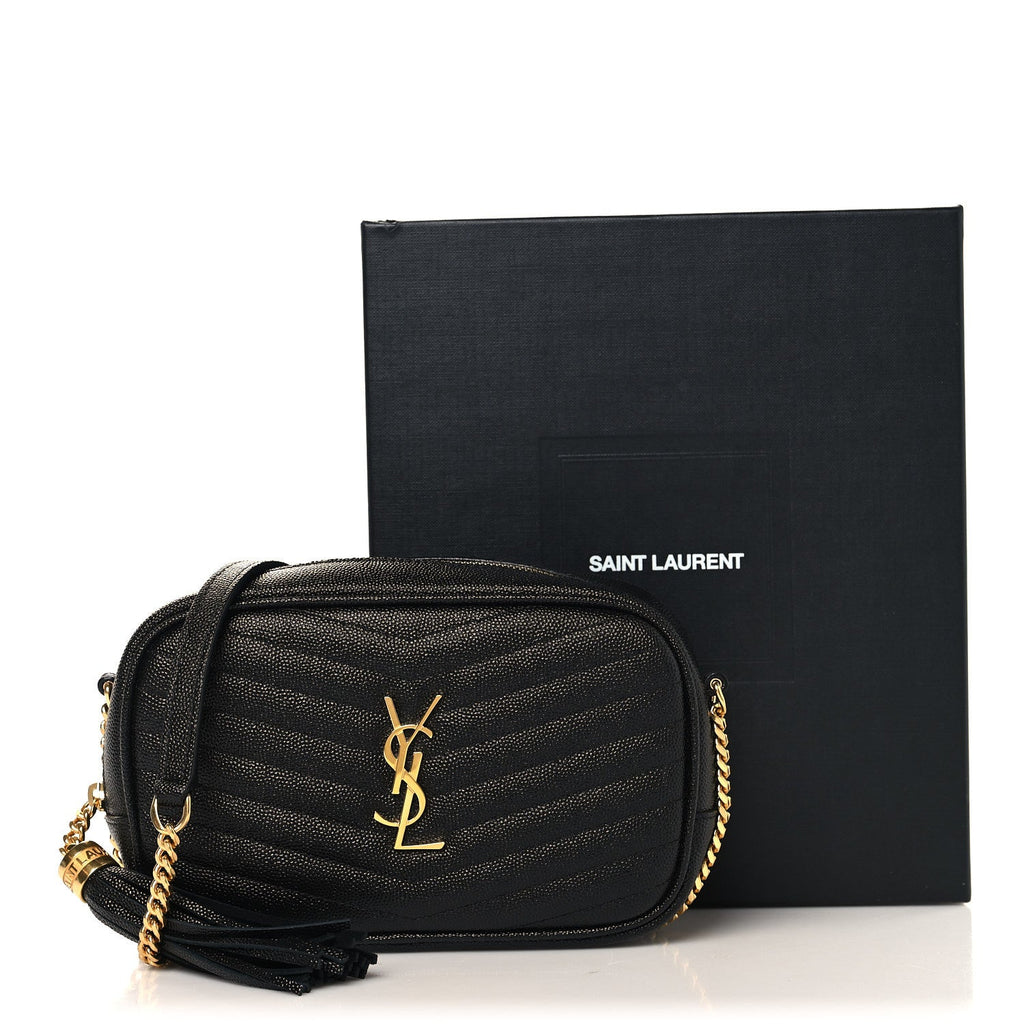 Grain De Poudre Matelasse Monogram Mini Lou Camera Bag Black