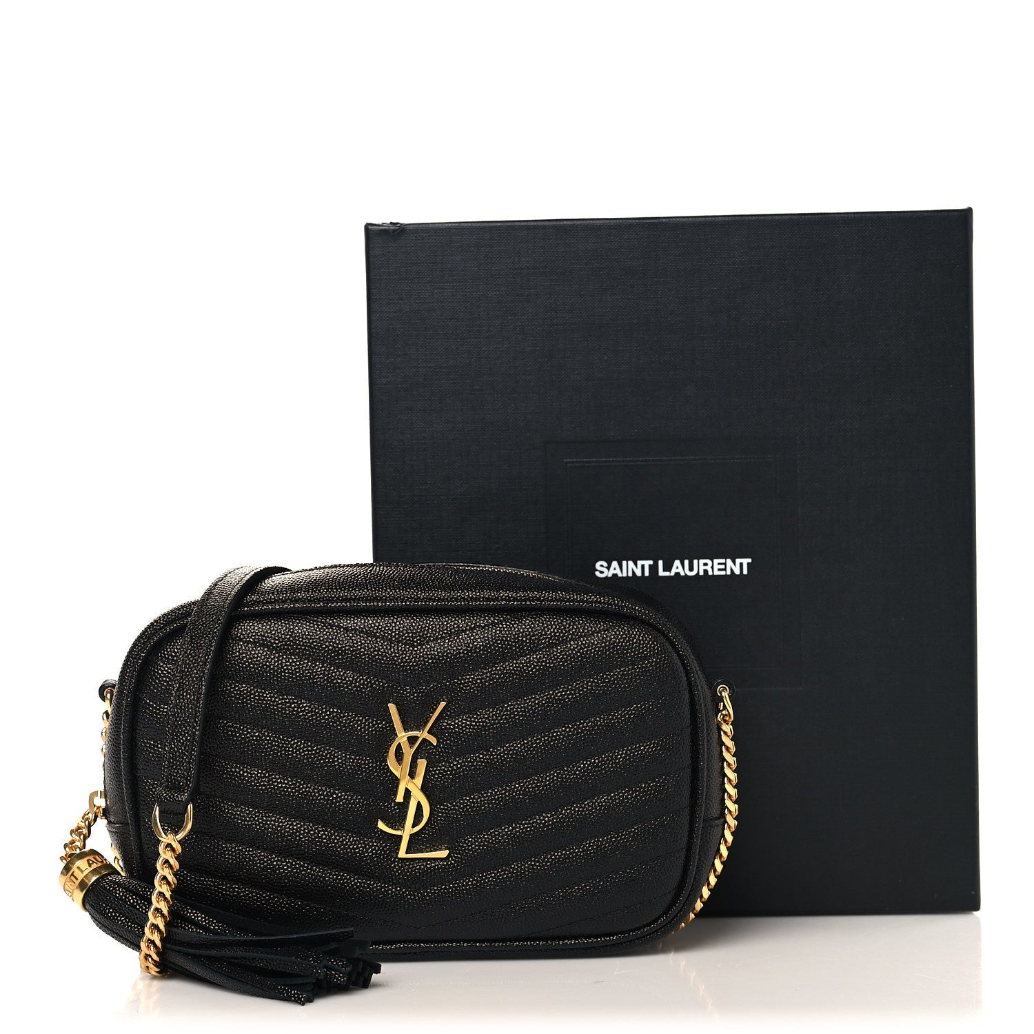 Grain De Poudre Matelasse Monogram Mini Lou Camera Bag Black
