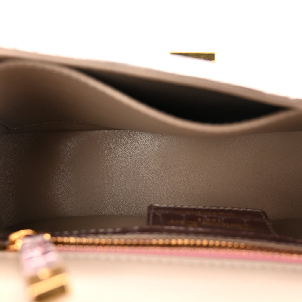 Metallic Alligator Small Caro Bag Multicolor