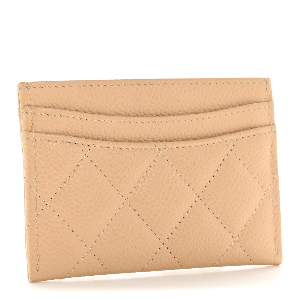 Caviar Quilted  Holder Beige