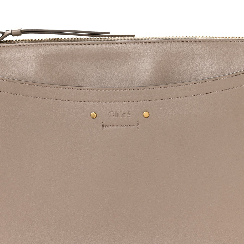 Calfskin Suede Medium Roy Bag Motty Grey