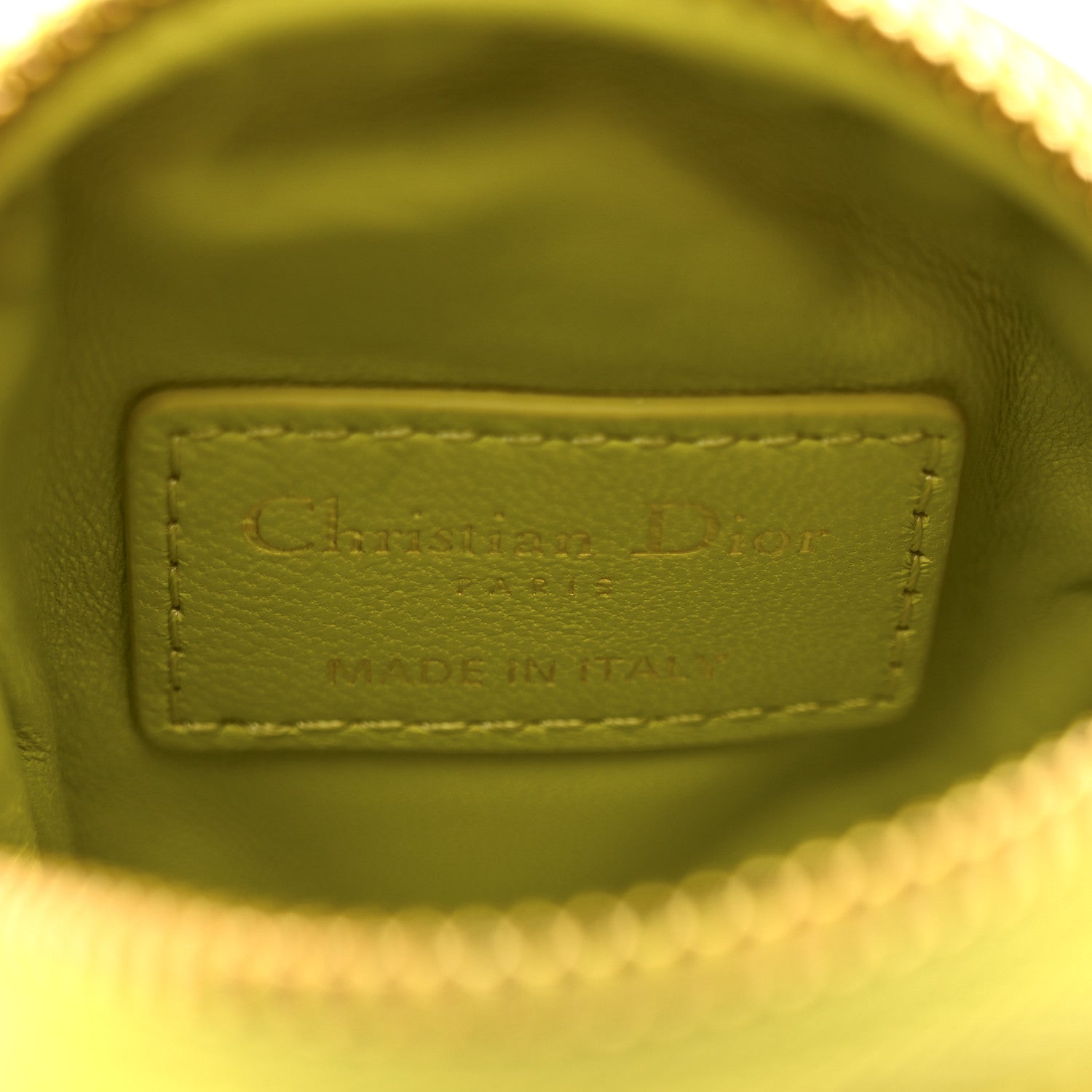 Lambskin Mini Cannage Round Caro Crossbody Pouch Lime