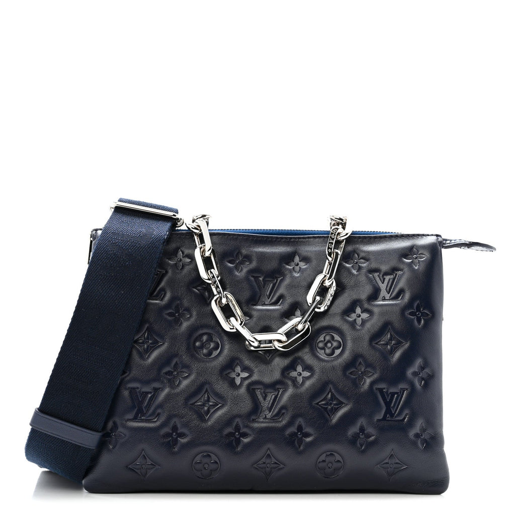 Lambskin Embossed Monogram Coussin PM Navy
