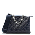 Lambskin Embossed Monogram Coussin PM Navy