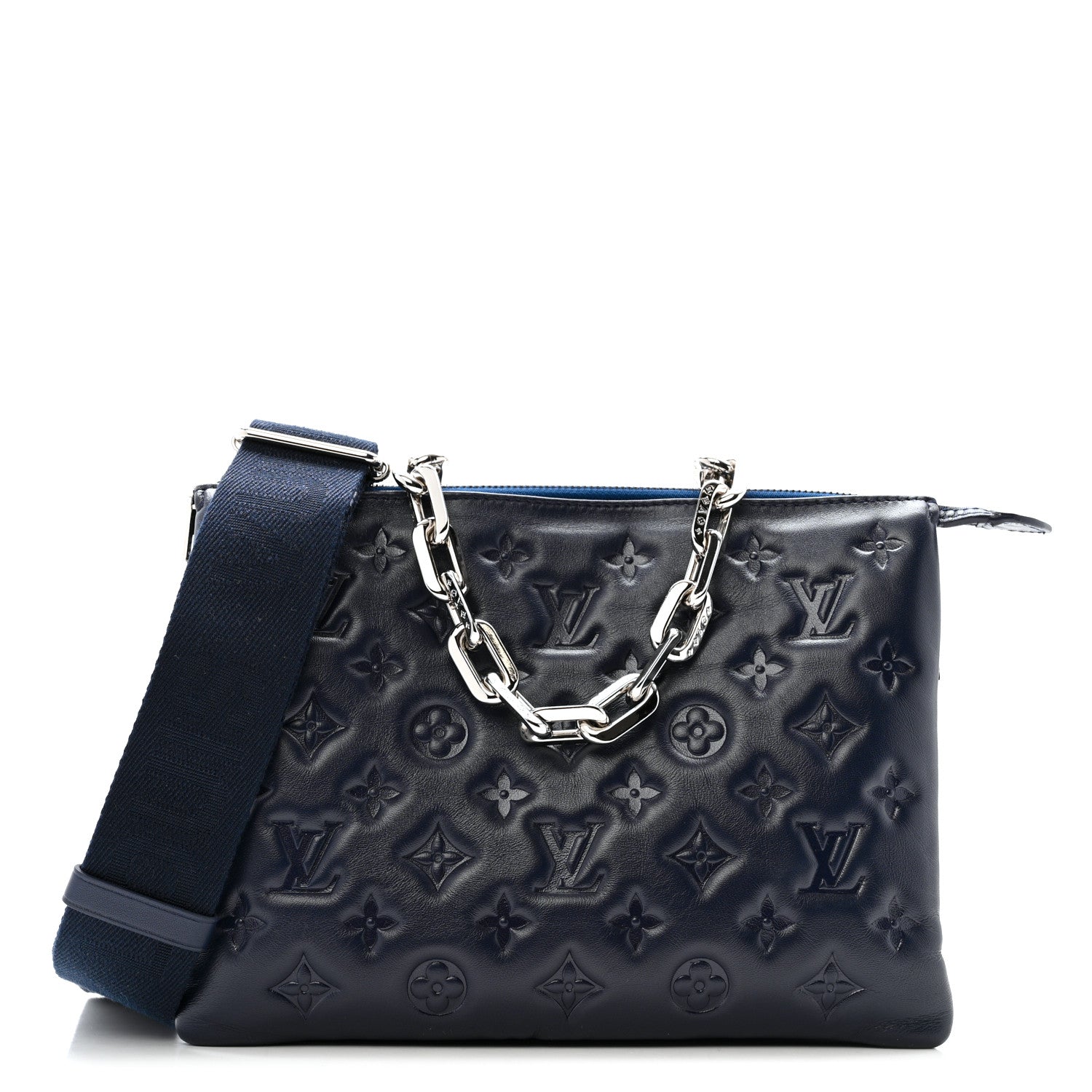 Lambskin Embossed Monogram Coussin PM Navy