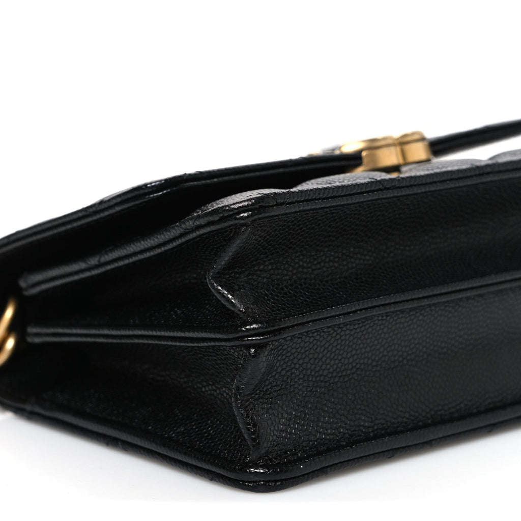 Caviar Quilted Mini Bracelet On Chain Wallet On Chain WOC Black