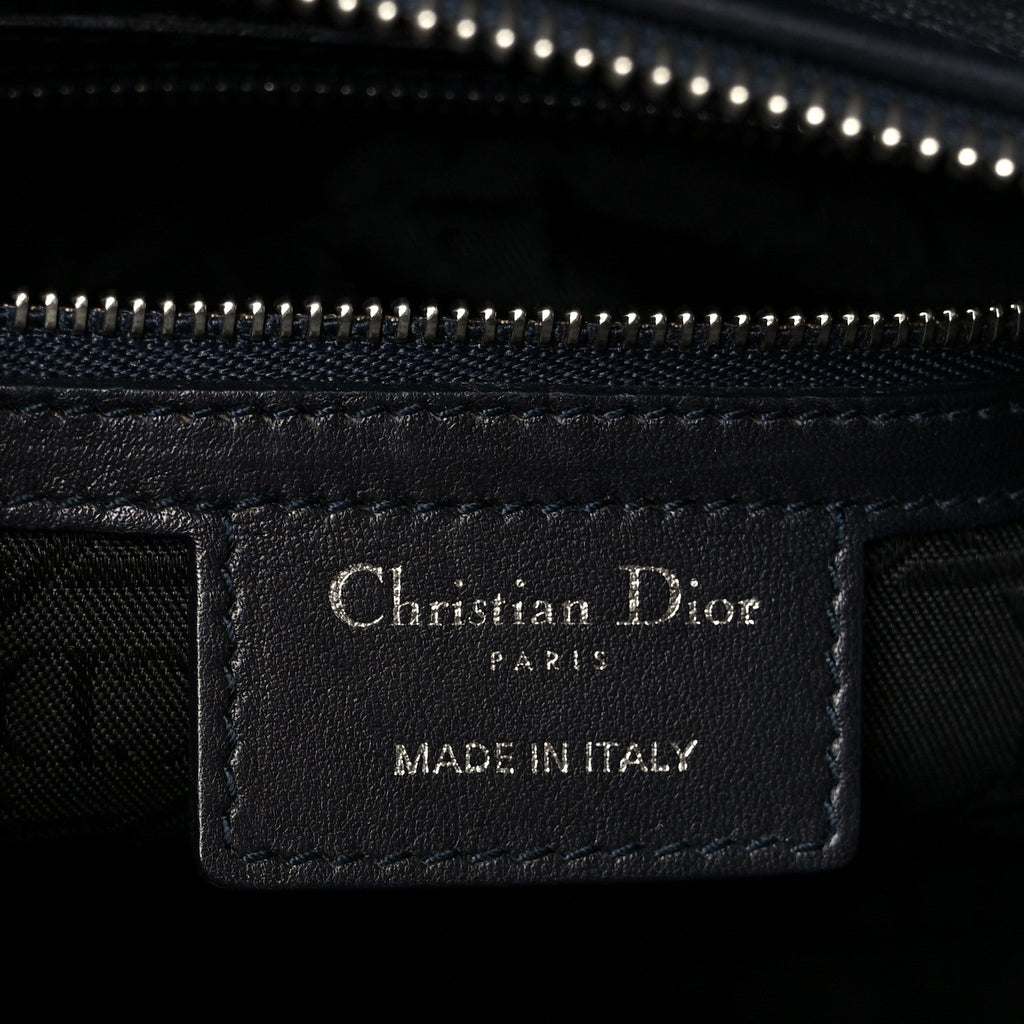 Lambskin Cannage Large Lady Dior Navy Blue