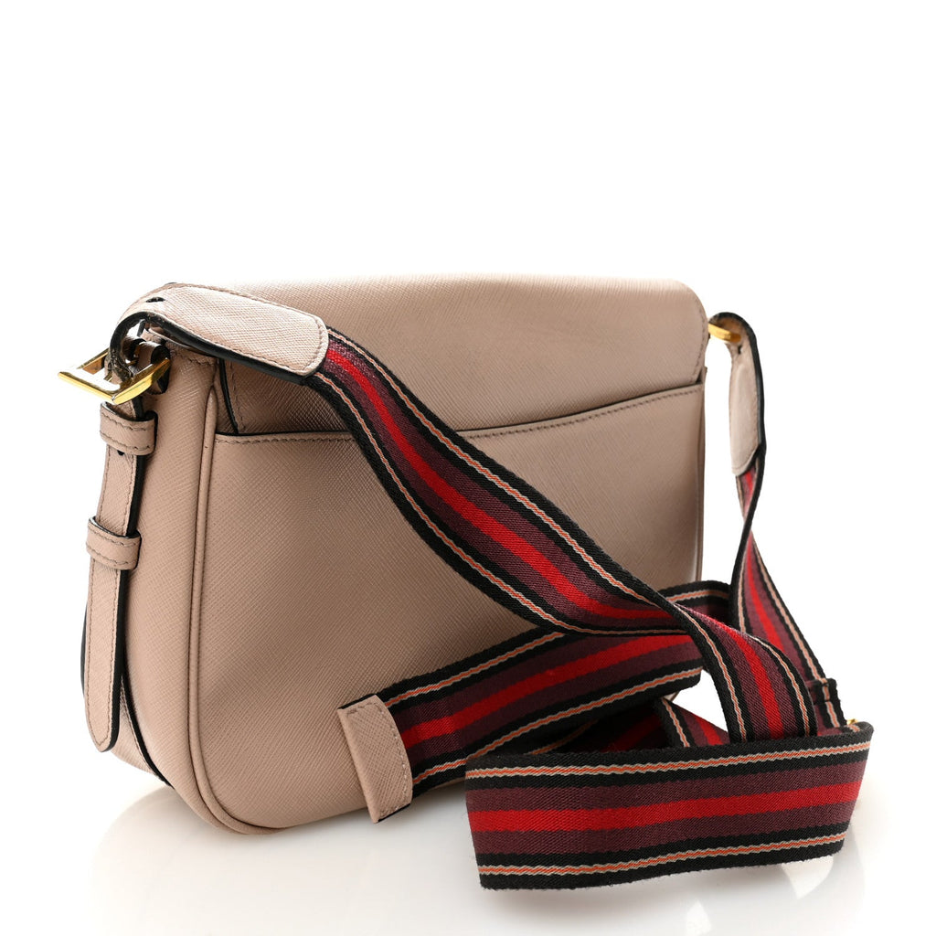 Saffiano Flap Crossbody Cipria