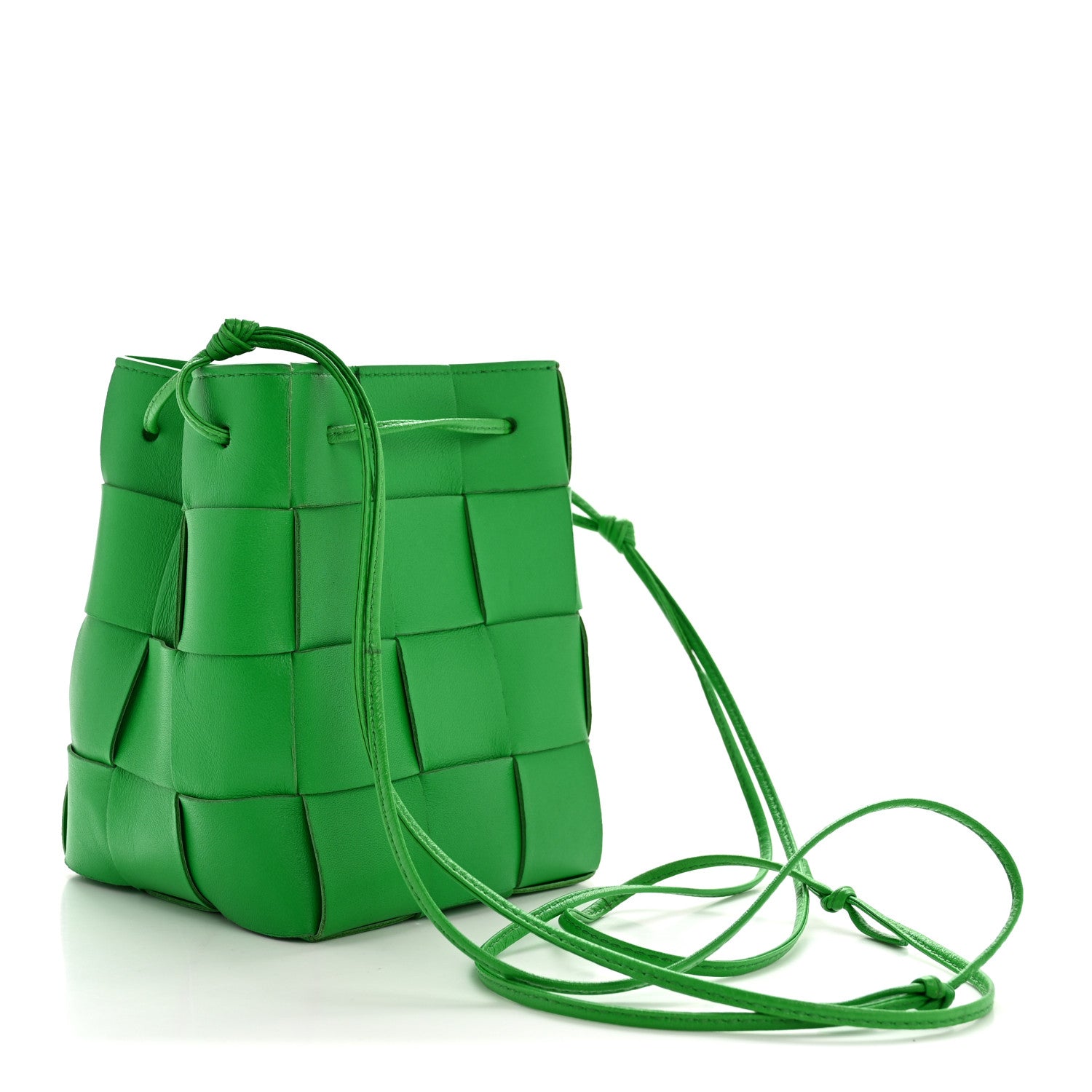 Nappa Maxi Intrecciato Small Cassette Bucket Bag Parakeet