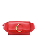 Calfskin Suede C Belt Bag Plaid Red
