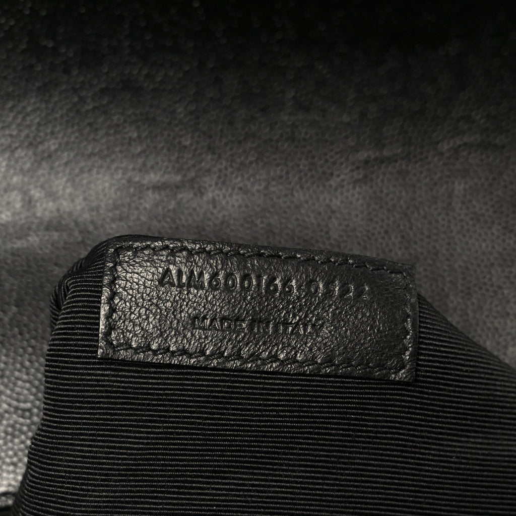 Grain De Poudre Textured Mixed Matelasse Large Triquilt Monogram Satchel Black