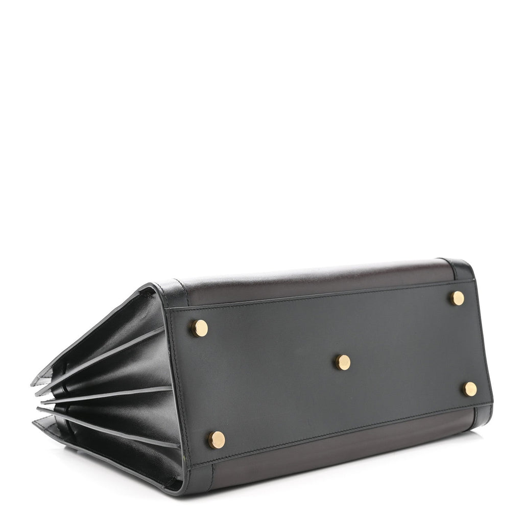 Calfskin Bi-Color Small Sac De Jour Burgundy Black