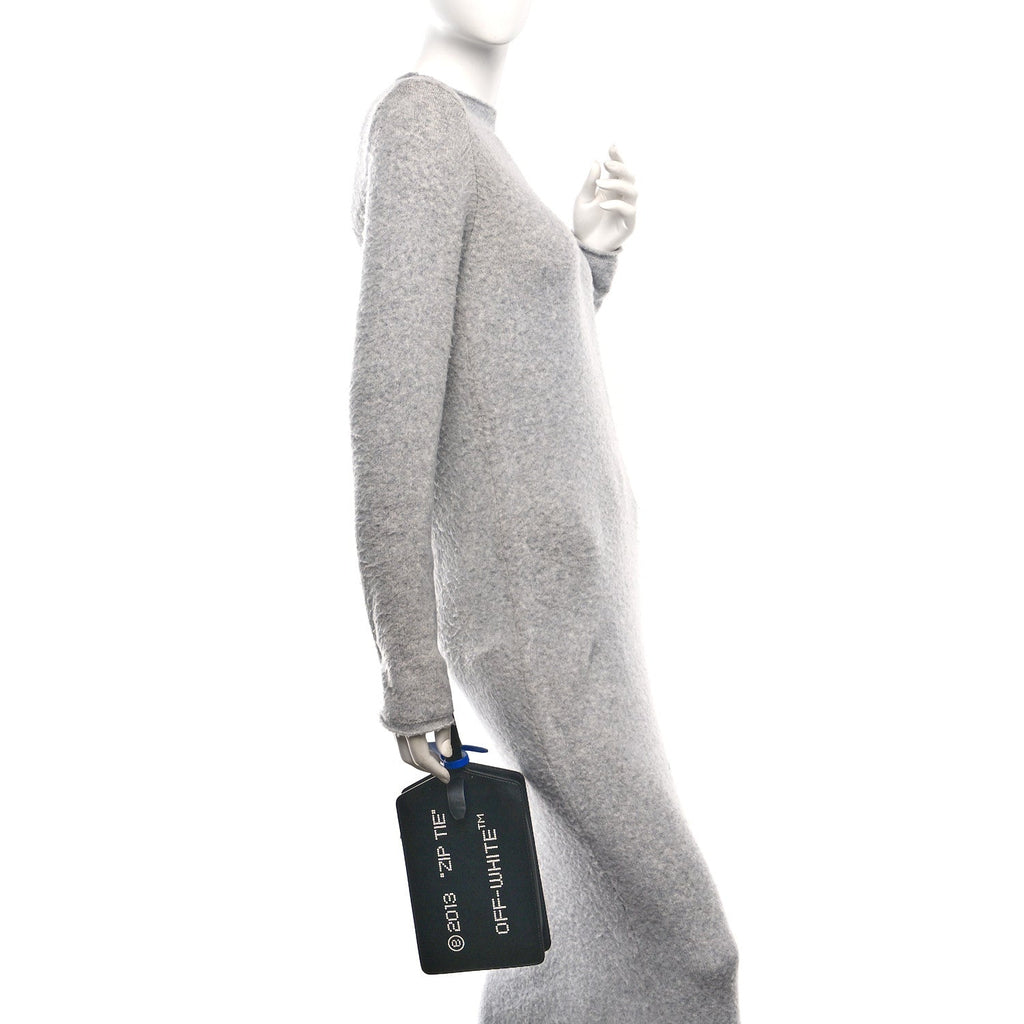 Calfskin Medium Zip Tie Clutch Black