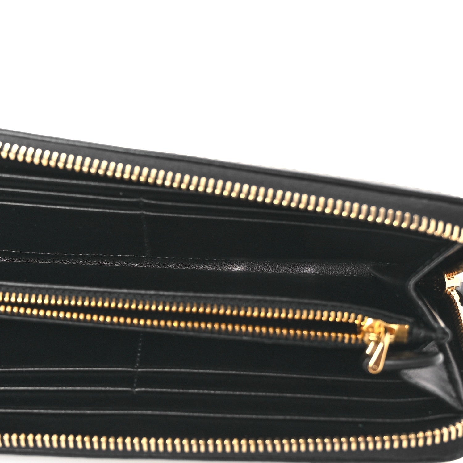 Tessuto Nylon Quilted Zip Around Wallet Black