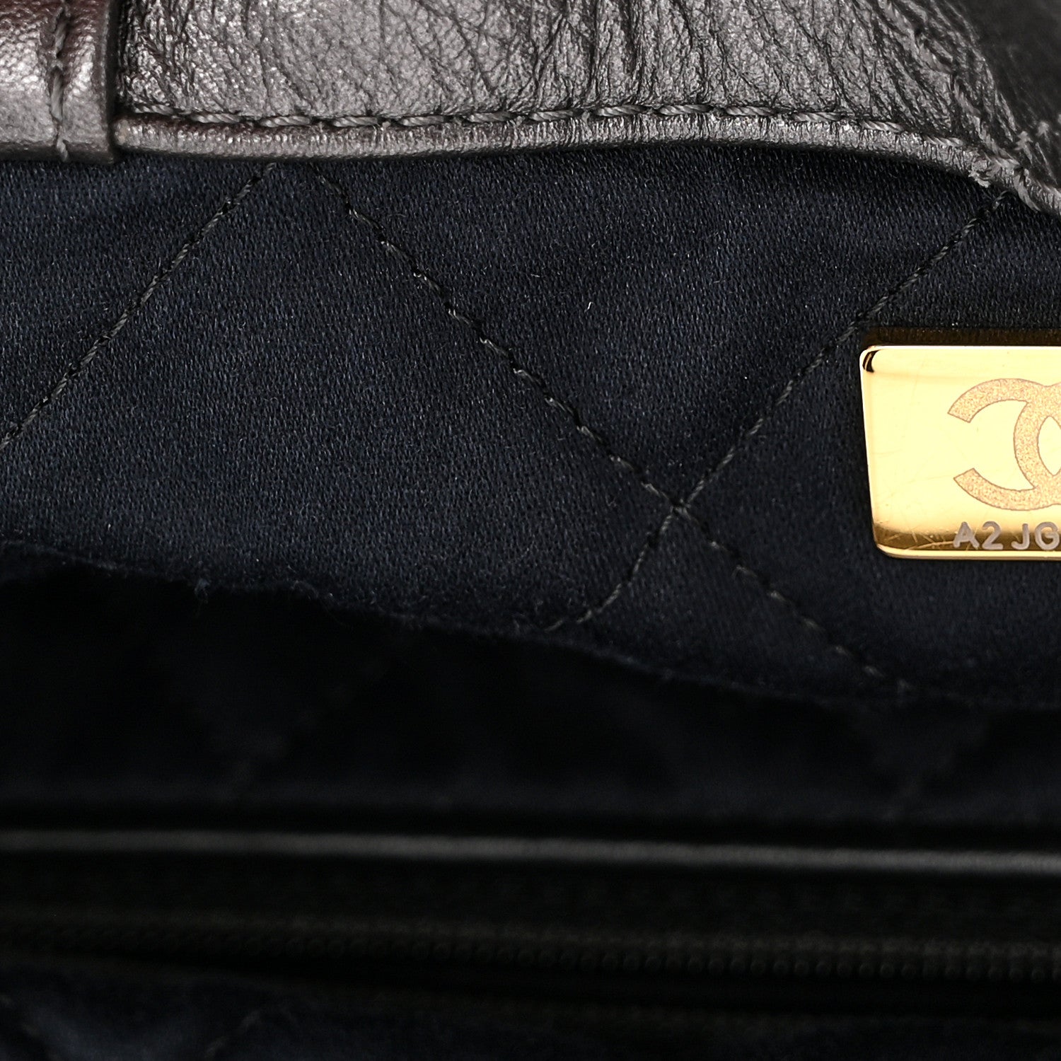 Shiny Calfskin Quilted Chanel 22 Backpack Grey