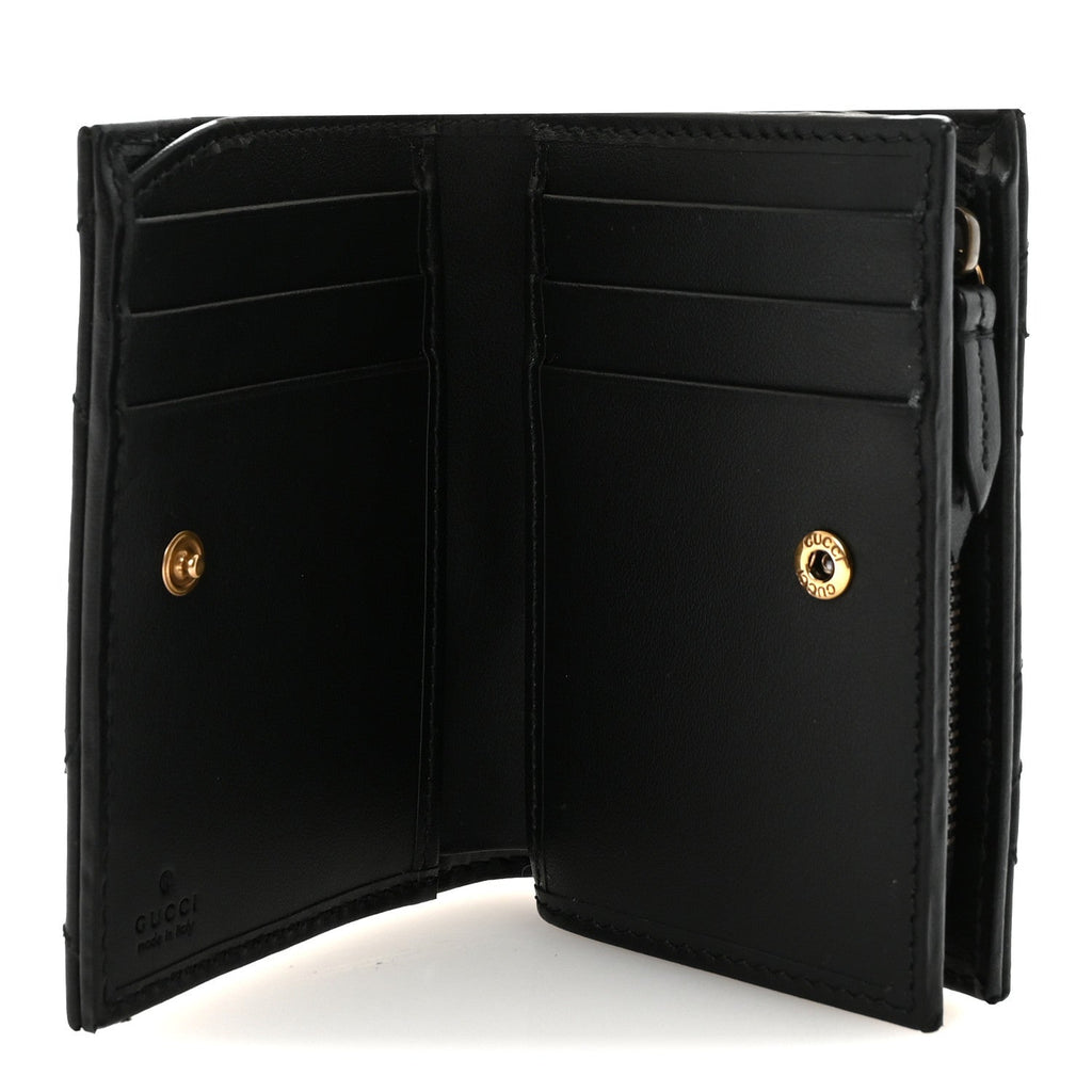 Calfskin Matelasse GG Marmont  Case Wallet Black