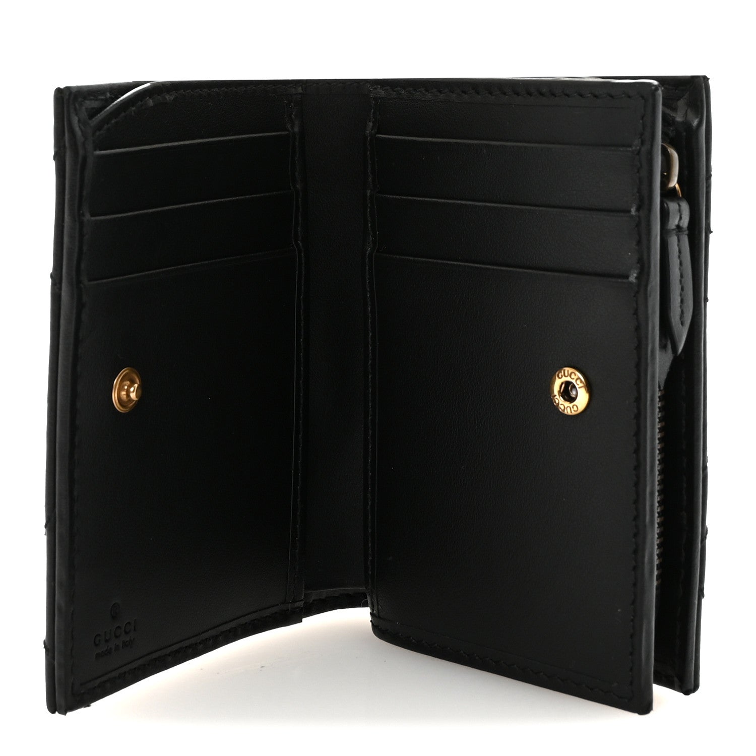 Calfskin Matelasse GG Marmont  Case Wallet Black