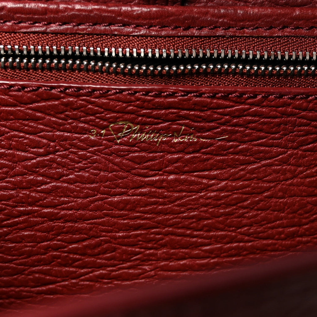 Textured Calfskin Medium Pashli Satchel Burgundy
