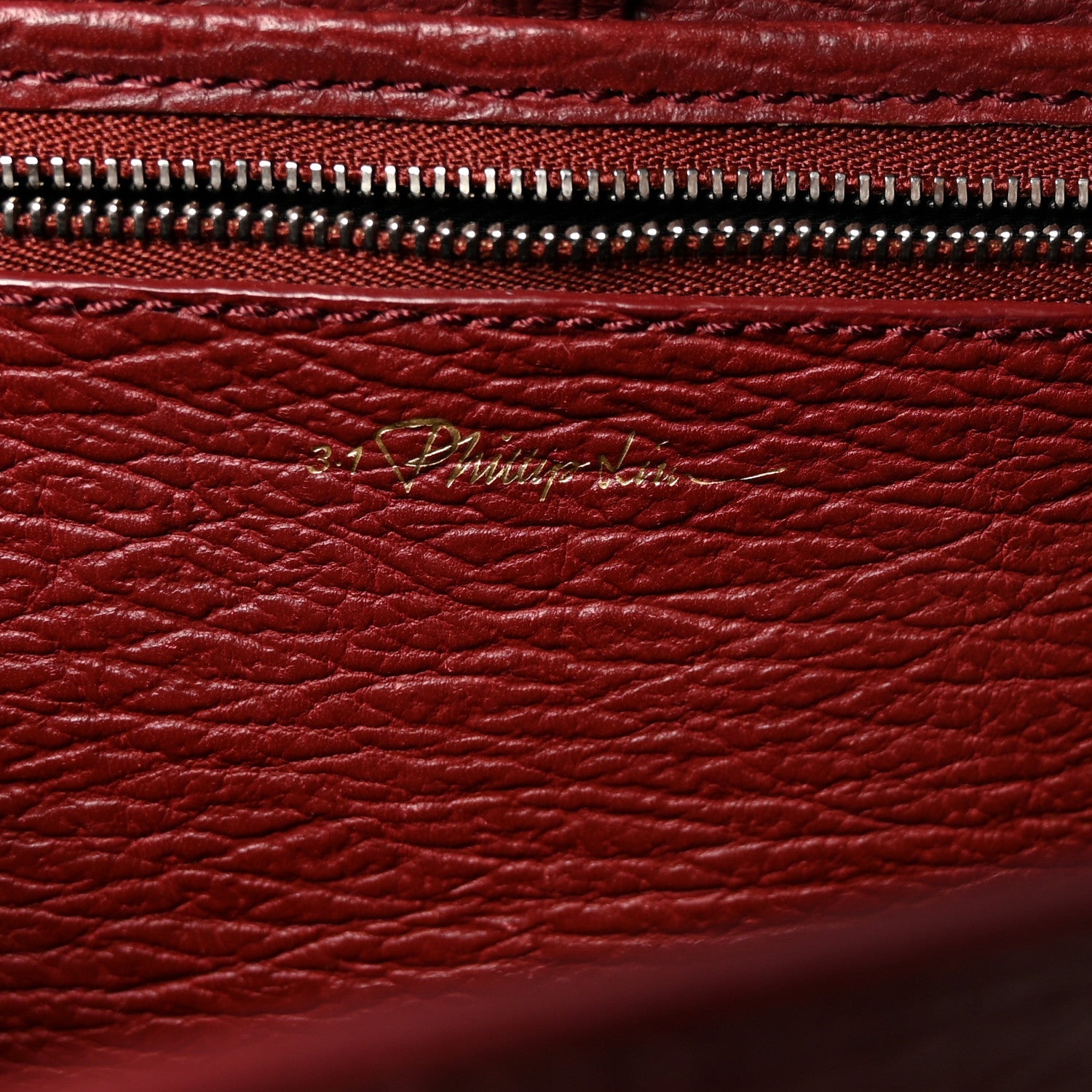 Textured Calfskin Medium Pashli Satchel Burgundy