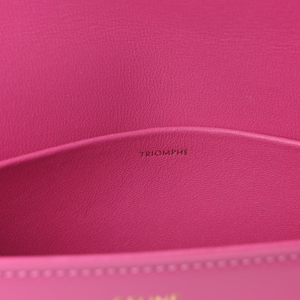 Shiny Calfskin Triomphe Shoulder Bag Fuchsia