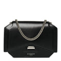 Calfskin Bow Cut Chain Wallet Black