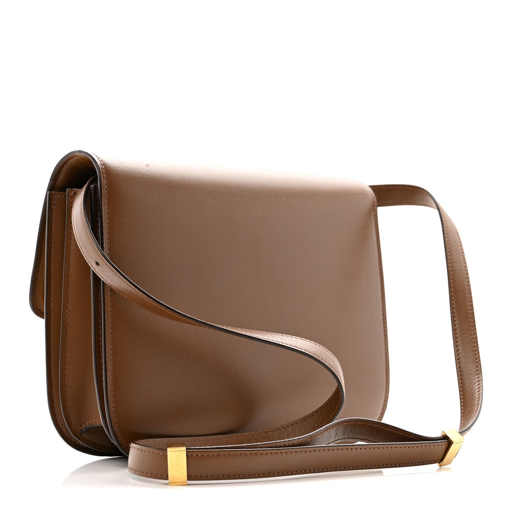 Box Calfskin Medium Classic Box Flap Bag Camel