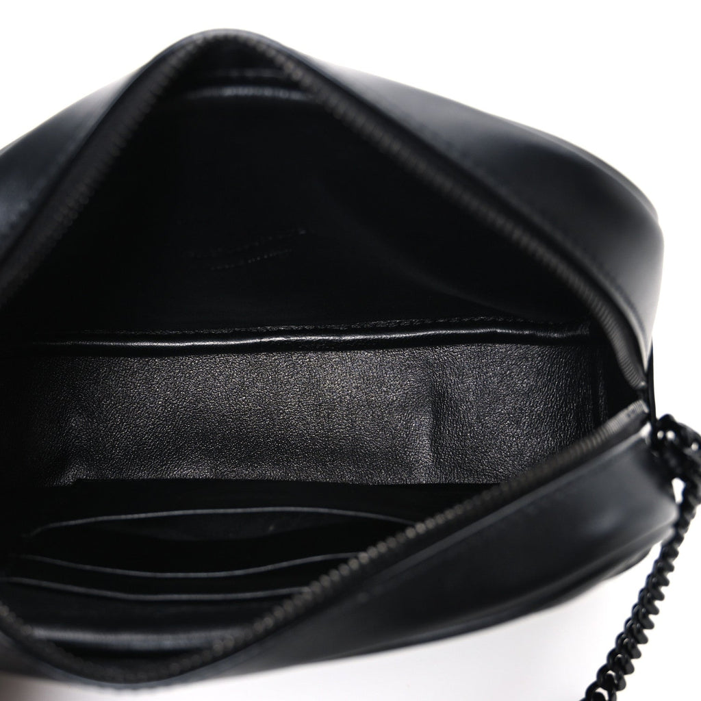 Calfskin Matelasse Monochrome Monogram Mini Lou Camera Bag Black