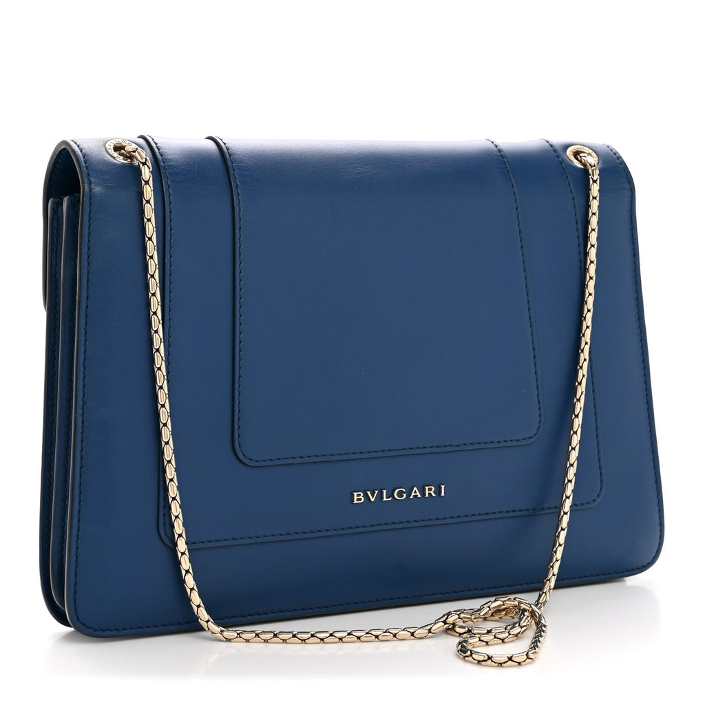 Calfskin Serpenti Forever Shoulder Bag Navy