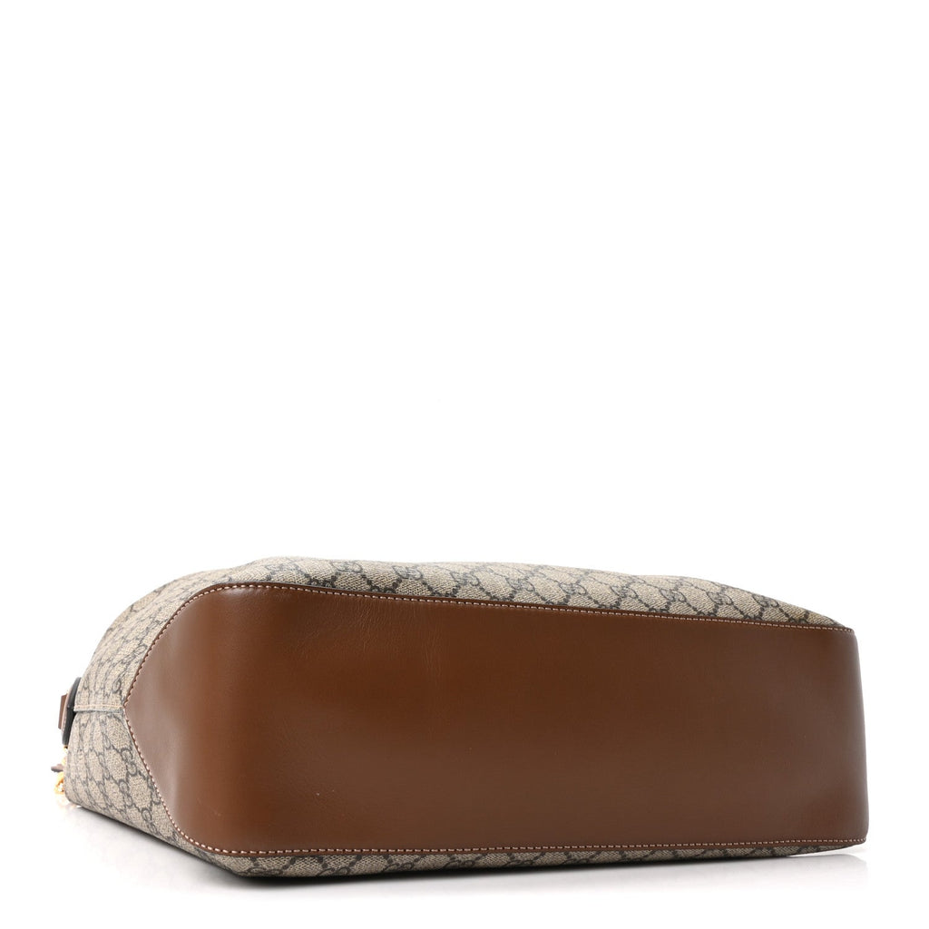 GG Supreme Monogram Large Linea A Hobo Light Brown