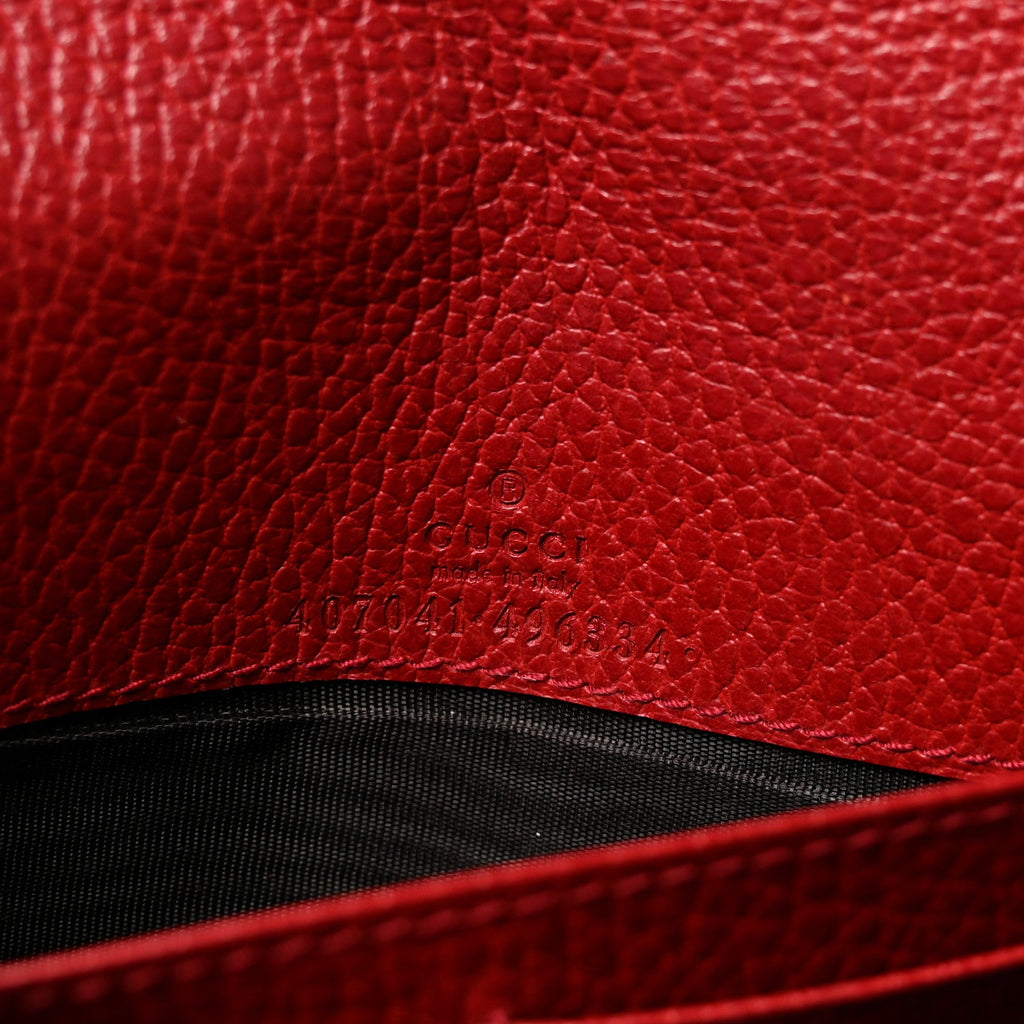 Dollar Calfskin Soho Wallet On Chain Blue Hibiscus Red Mystic White
