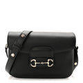 Ciny Lux Calfskin Horsebit 1955 Soft Small Shoulder Bag Black