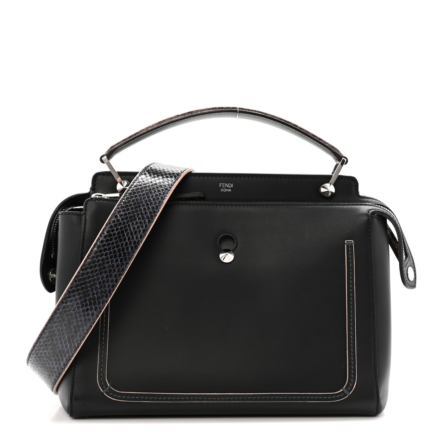 Vitello Baltico Dolce Elaphe DotCom Satchel Dark Grey