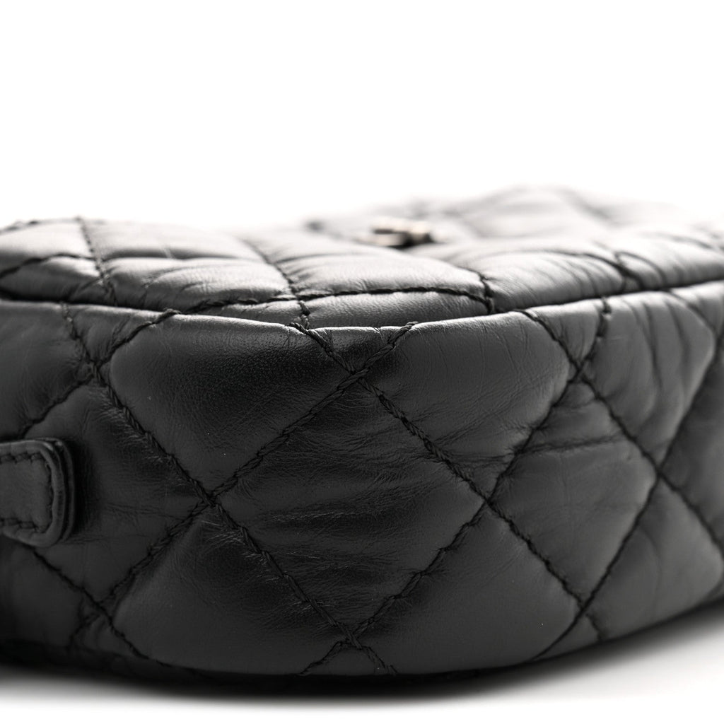 Aged Calfskin Quilted Mini Reissue Camera Case Black
