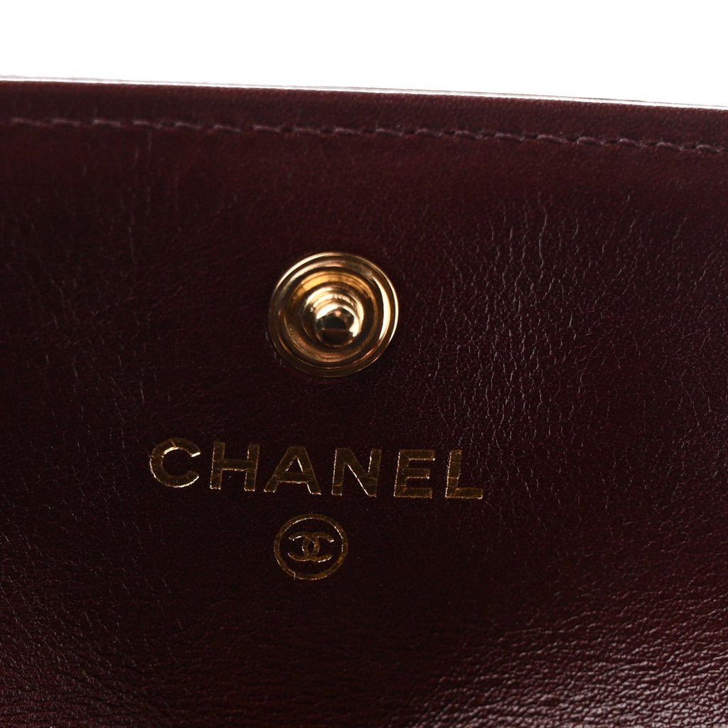 Shiny Aged Calfskin Quilted Waist Belt Bag Burgundy