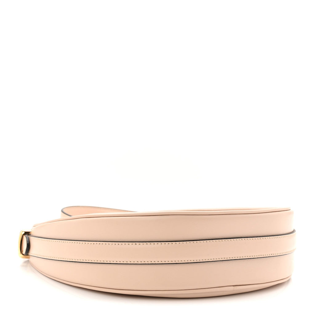 Soft Calfskin Arque Shoulder Bag Travertino